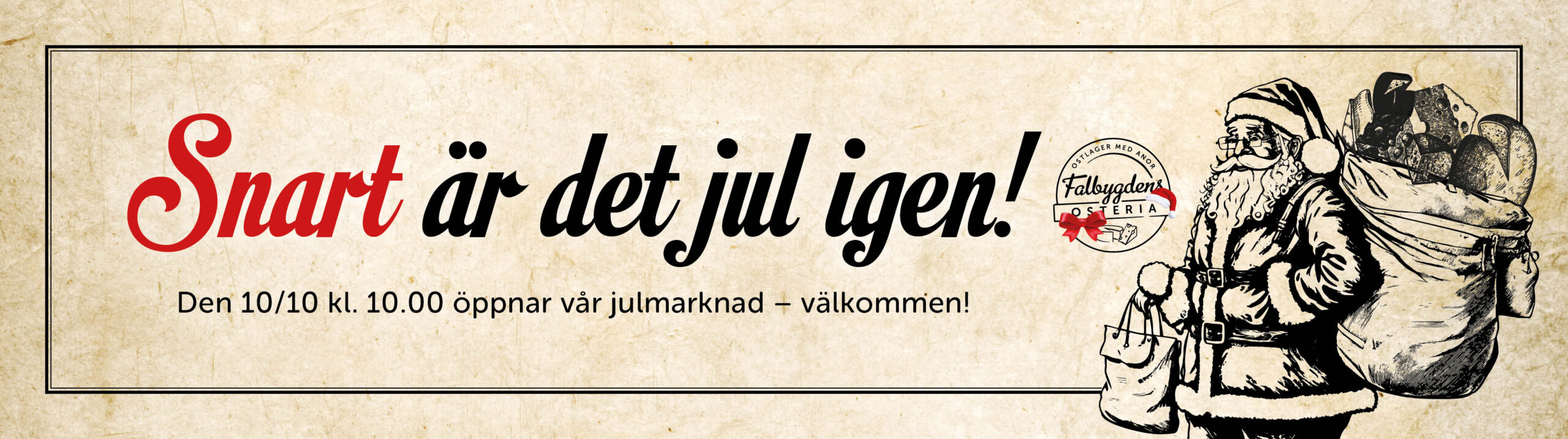 Julmarknad på Falbygdens Osteria, 10/10 kl. 10! Här börjar julen!